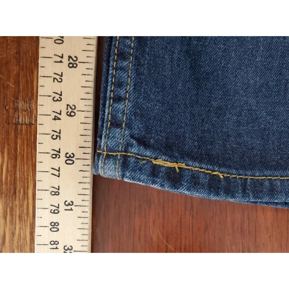 Levis 505 Mens Jeans Sz 34 X 30 Blue Denim Stretch Medium Wash Straight Leg